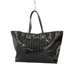 Salvatore Ferragamo◆トートバッグ/エナメル/BLK/モノグラム