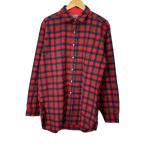 PENDLETON◆70s/ネルシャツ/L/ウール/RED/チェック/赤