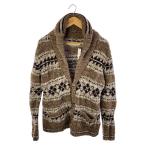 goa◆カウチンカーディガン/FREE/ウール/BRW/総柄//