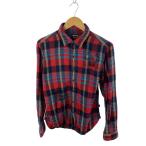 ショッピングstussy STUSSY◆長袖シャツ/M/コットン/RED/チェック/金タグ/90s-00s