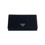 PRADA◆P.TA FOGLIO IN TESSUTO/M608/長財布/ブラック/レディース