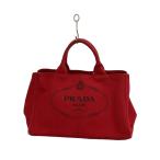 ショッピングPRADA PRADA◆カナパハンドバッグ/キャンパス/RED