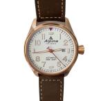 ALPINA◆自動巻腕時計/アナログ/レザー/WHT/BRW/AL525S4S4