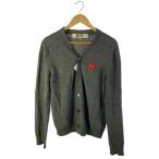PLAY COMME des GARCONS◆カーディガン(薄手)/M/ウール/GRY/az-n008
