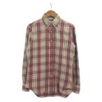 individualized shirts◆アメリカ製/SLIM FIT/ボタンダウン/長袖シャツ/コットン/RED/チェック