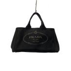 ショッピングPRADA PRADA◆カナパトートバッグ/キャンバス/BLK/プリント
