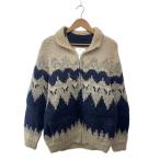 LONGHOUSE◆カーディガン(厚手)/カウチン/40/ネイビー/所々シミ有//