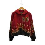 HARLEY DAVIDSON◆カウチンニット/カーディガン/M/ウール/レッド/10050