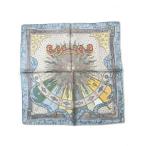 HERMES◆スカーフ/シルク/BLU/総柄/レディース