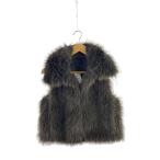 ショッピングzara ZARA◆ベスト/XS/ポリエステル/GRY/無地/1255/727/832