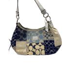 ショッピングcoach COACH◆ショルダーバッグ/キャンバス/ブルー/F19195