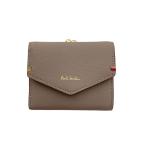 ショッピングがま口 Paul Smith◆ハイライトステッチ/がま口/3つ折り財布/レザー/グレー/レディース/BPW265