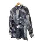 DOLCE&GABBANA◆ボタニカル柄/長袖シャツ/16/リネン/BLU/総柄/G5DZ8T//