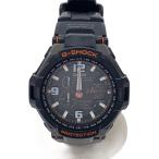 ショッピングCASIO CASIO◆ソーラー腕時計・G-SHOCK/アナログ/ラバー/BLK/BLK/SS