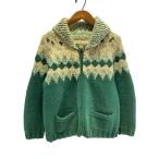 ショッピングカウチン 70s/カウチンニット/COATS CLARKジップ/ニット・セーター(厚手)/ウール/グリーン