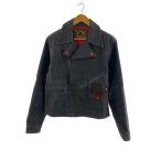 EVISU◆ダブルライダースジャケット/40/コットン/BLK