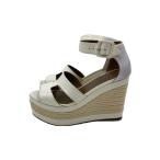 HERMES◆イラナ エスパドリーユ/サンダル/35/WHT