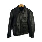 HARLEY DAVIDSON◆80s/USA製/シングルライダースジャケット/36/レザー/BLK/着用感有