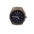 SEIKO◆ASTRON/ソーラー腕時計/アナログ/チタン/BLK/SLV/8B63-0BH0