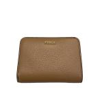 FURLA◆2つ折り財布/レザー/BRW/無地/�