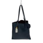 MARC JACOBS◆ショッパートートバッグ/レザー/NVY