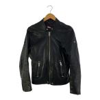 DIESEL◆シングルライダースジャケット/M/羊革/BLK/無地