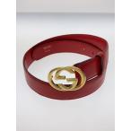 GUCCI◆インターロッキング/ベルト/75・30/RED/レディース