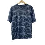 STUSSY◆Tシャツ/M/コットン/BLK/総柄/多少の色褪せ有