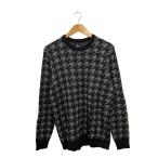 ショッピングstussy STUSSY◆ニット・セーター(厚手)/M/ウール/BLK/千鳥格子