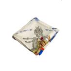 HERMES◆カレ90/スカーフ/シルク/WHT/レディース/汚れ破れ有