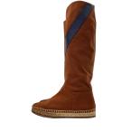 HERMES◆エスパドリーユ/レザーライン/ブーツ/38/BRW/キャンバス