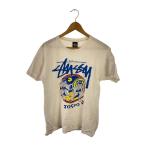 STUSSY◆syussy tokyo/歌舞伎T/Tシャツ/M/コットン/WHT/プリント