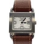 ショッピングHERMES HERMES◆クォーツ腕時計/アナログ/レザー/WHT/BRW/BA1.210