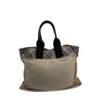 ショッピングBURBERRY BURBERRY BLUE LABEL◆ハンドバッグ/コットン/BLK/01110-14