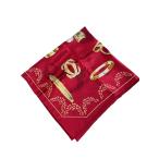 Cartier* шарф / шелк /RED/ общий рисунок / женский //