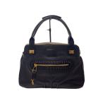 Chloe◆ハンドバッグ/レザー/BLK/無地