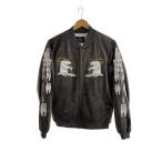 HOUSTON◆VELVETTEN SOUVENIR JACKET/ALASKA/スカジャン/M/ポリエステル/GRY/51386