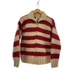 ショッピングカウチン CANADIANSWEATER◆ニット・セーター(厚手)/ウール/RED/ボーダー/カウチンニット