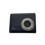 ショッピングGARCONS COMME des GARCONS◆SILVER EYELET/2つ折り財布/レザー/BLK/メンズ//