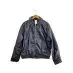 ショッピングzara ZARA◆レザージャケット・ブルゾン/S/フェイクレザー/BLK/無地/80089348-4