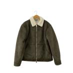 ショッピングzara ZARA◆ジャケット/L/フェイクレザー/KHK/無地