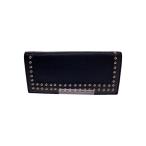 ショッピングスタッズ J&M DAVIDSON◆スタッズ付長財布/レザー/NVY/レディース