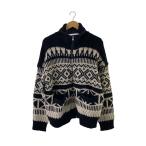 ショッピングカウチン BEAUTY&YOUTH UNITED ARROWS◆カウチンセーター(厚手)/--/ウール/BLK/チェック/1628-199-0907/毛羽立ち有