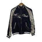 SCRIPT 花旅楽団◆スカジャン/S/レーヨン/BLK