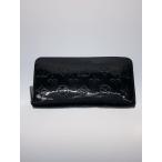LOUIS VUITTON◆ジッピー・ウォレット_モノグラム・ヴェルニ_BLK/エナメル/BLK/総柄/メンズ