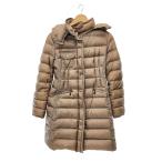 MONCLER◆HERMINE/ロングダウンジャケット/0/ナイロン/ブラウン/A20934933905/ヤケ・変色有