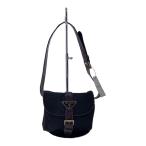 PRADA* кожа повреждение иметь / сумка-пояс / нейлон /BLK