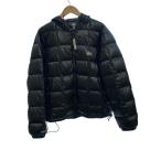 STUSSY◆MIDWEIGHT HOODED PUFFER/ダウンジャケット/L/ナイロン/BLK