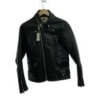 666 Leather Wear◆ダブルライダースジャケット/34/レザー/BLK/LJM-1TF