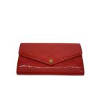 LOUIS VUITTON◆ポルト・フォイユ・サラ_モノグラム・ヴェルニ/牛革/PNK/レディース